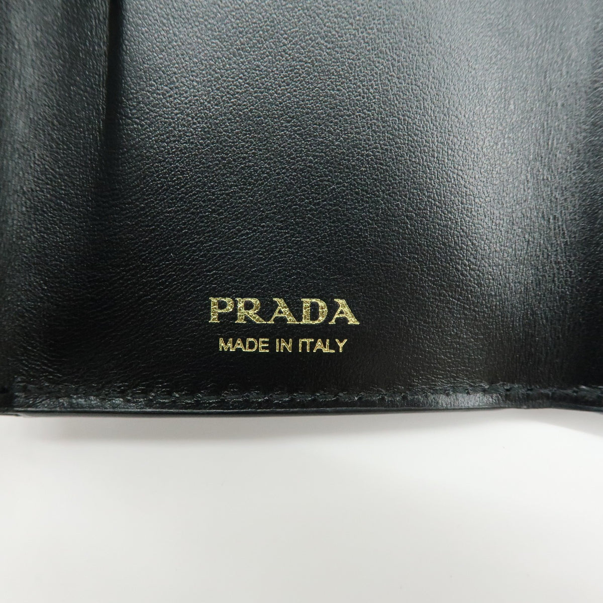 Prada Envelope Trifold Saffiano Leather Black Leather Wallets Accessory (Pre-Owned)