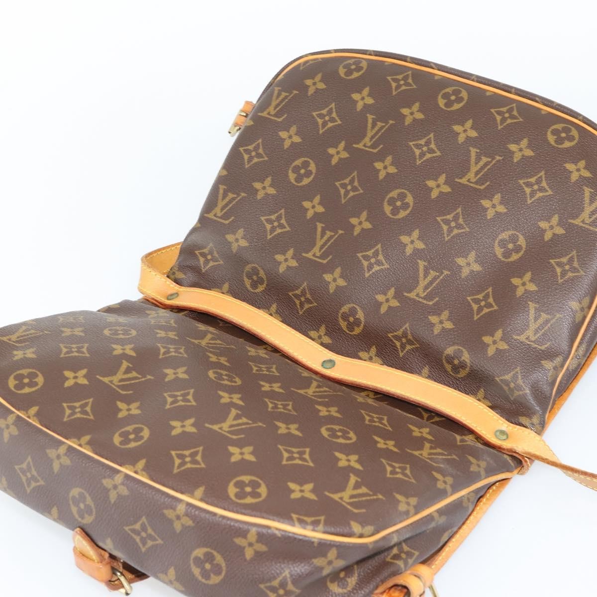 Louis Vuitton Saumur Monogram Canvas Brown Canvas Shoulder Bag Bag (Pre-Owned)