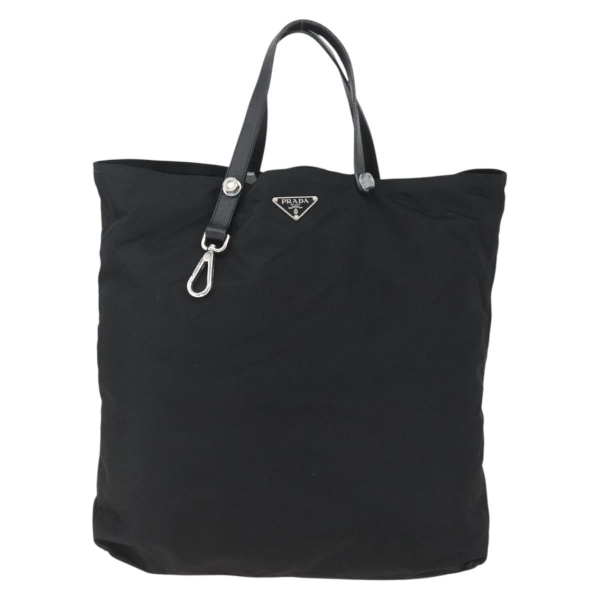 Prada Vintage Tote Tessuto Black Nylon Tote Bag Bag (Pre-Owned)
