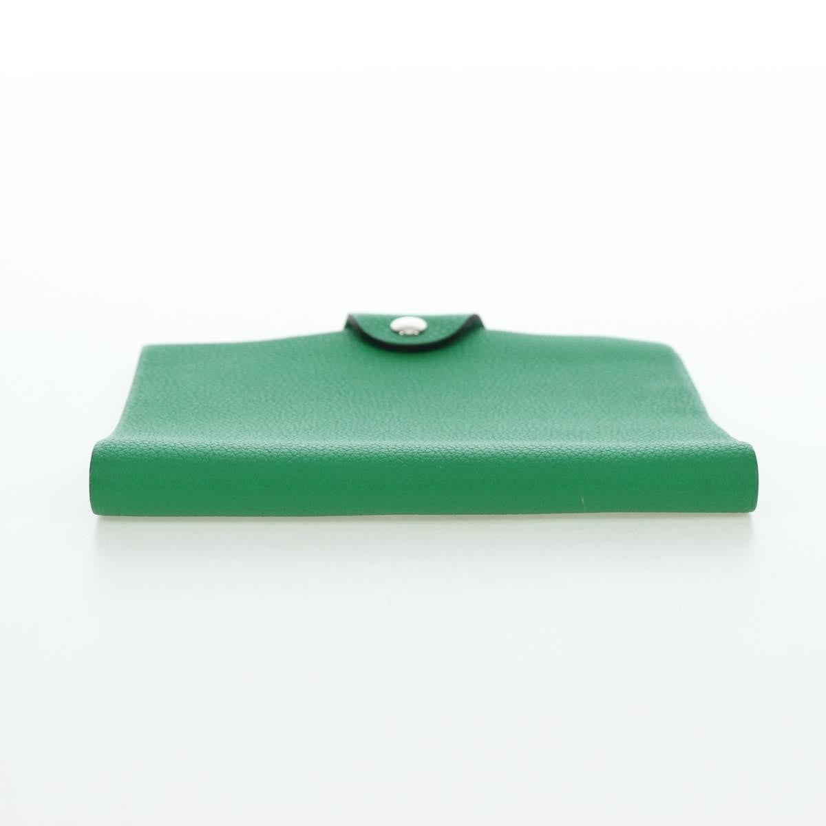 Hermes Ulysse Agenda Cover Leather Green Leather Wallets Accessory (Pre-Owned)