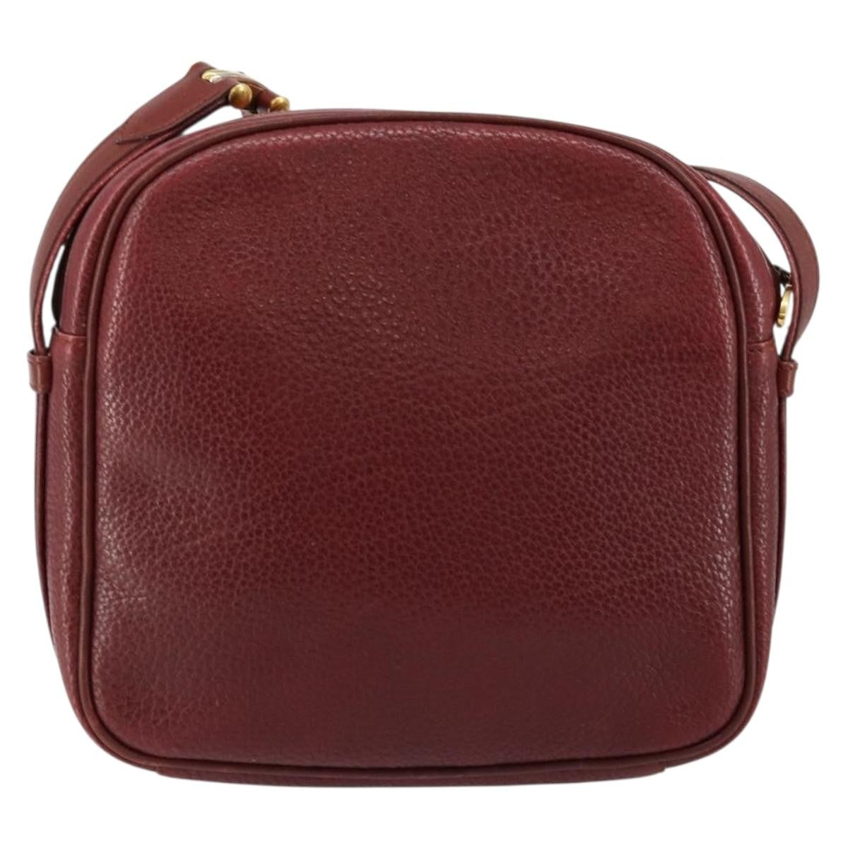 Cartier Tasseled Must De Cartier Leather Burgundy Leather Shoulder Bag Bag (Pre-Owned)