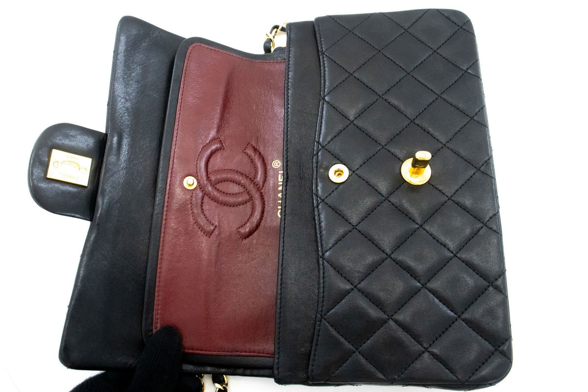 Chanel Cc Flap Quilted Classic Flap Motif Printed Nylon Black Leather Crossbody Bag Bag (Pre-Owned)