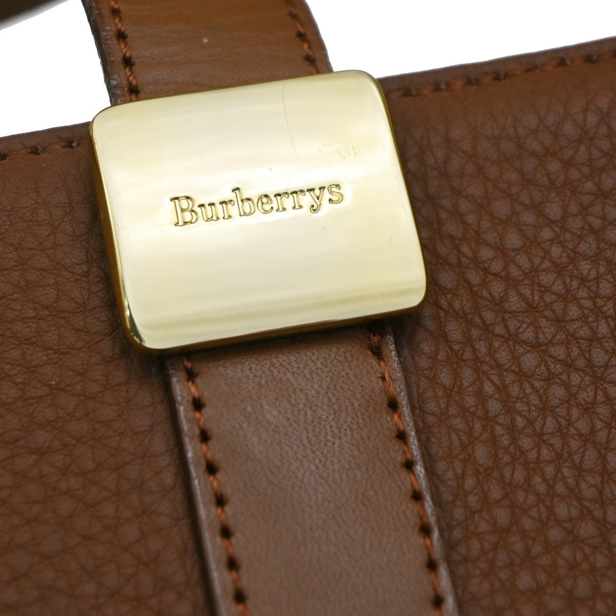 Burberry Vintage Zip Leather Brown Leather Tote Bag Bag (Pre-Owned)