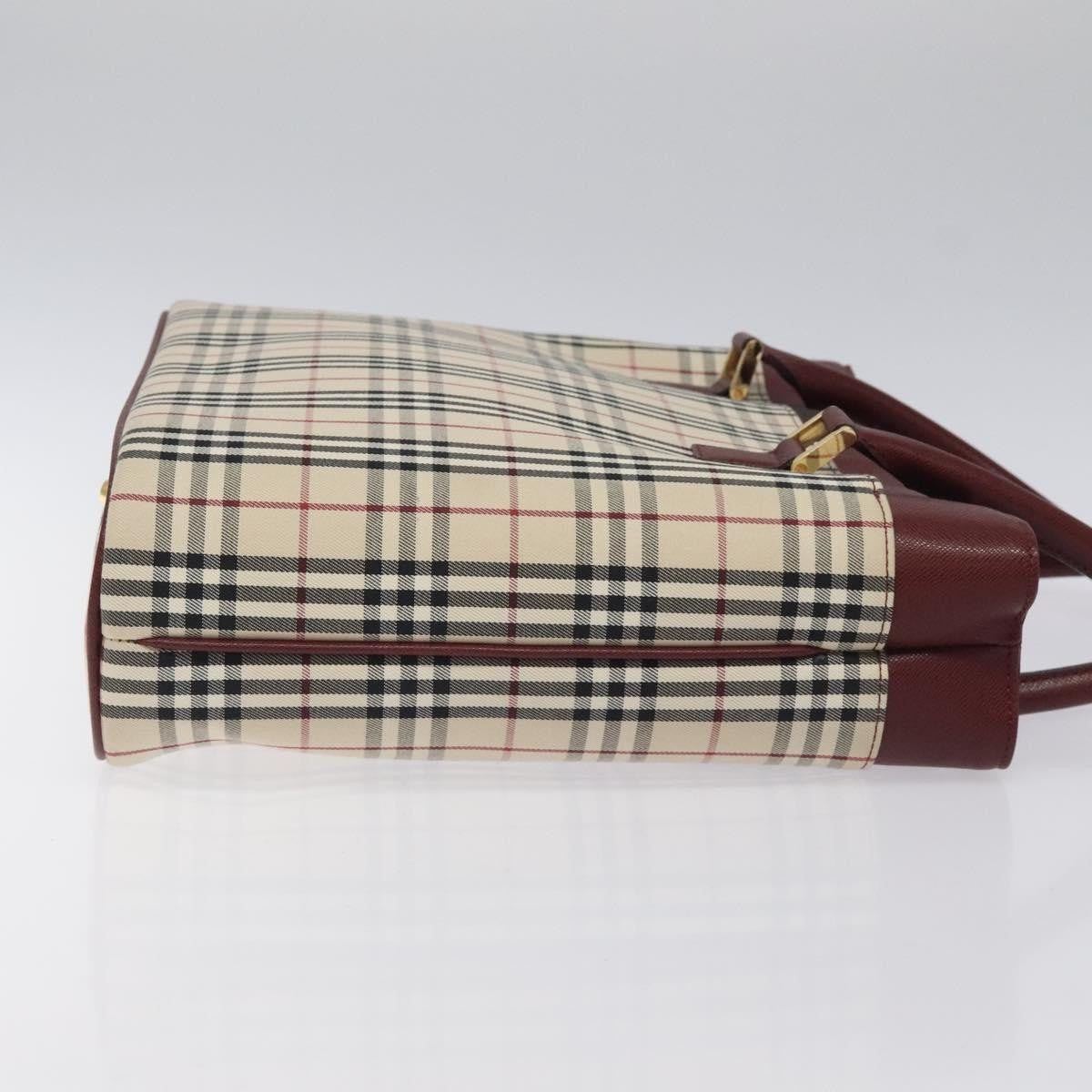 Burberry Nova Check Tote Canvas And Leather Beige Canvas Tote Bag Bag (Pre-Owned)