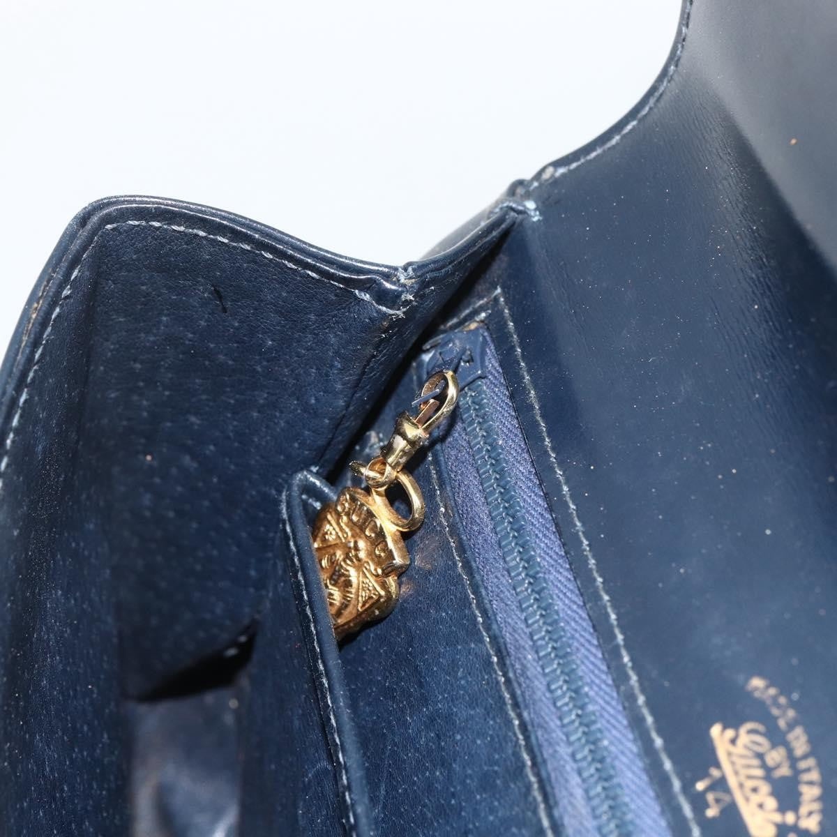 Gucci Vintage Leather Navy Leather Shoulder Bag Bag (Pre-Owned)