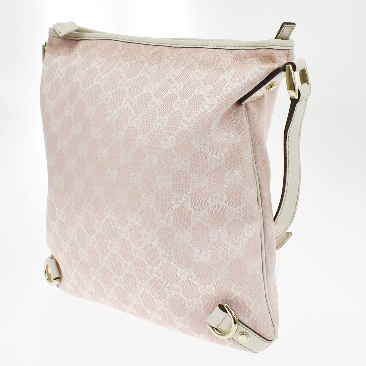 Gucci Abbey D-Ring Messenger Gg Canvas Pink Canvas Handbag (Pre-Owned)