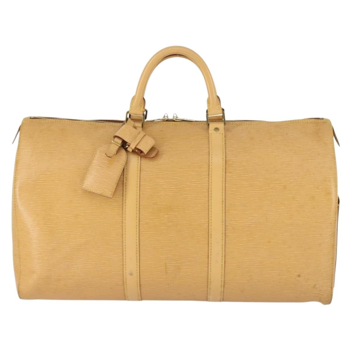 Louis Vuitton Keepall Epi Leather Beige Leather Travel Bag Bag (Pre-Owned)
