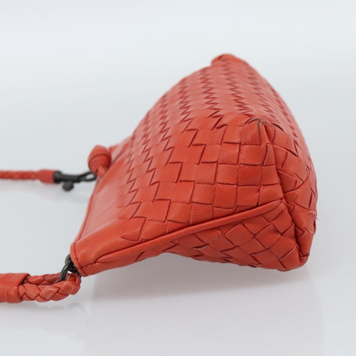 Bottega Veneta Zip Clutch Leather With Intrecciato Snakeskin Detail Red Leather Clutche & Pouche Bag (Pre-Owned)