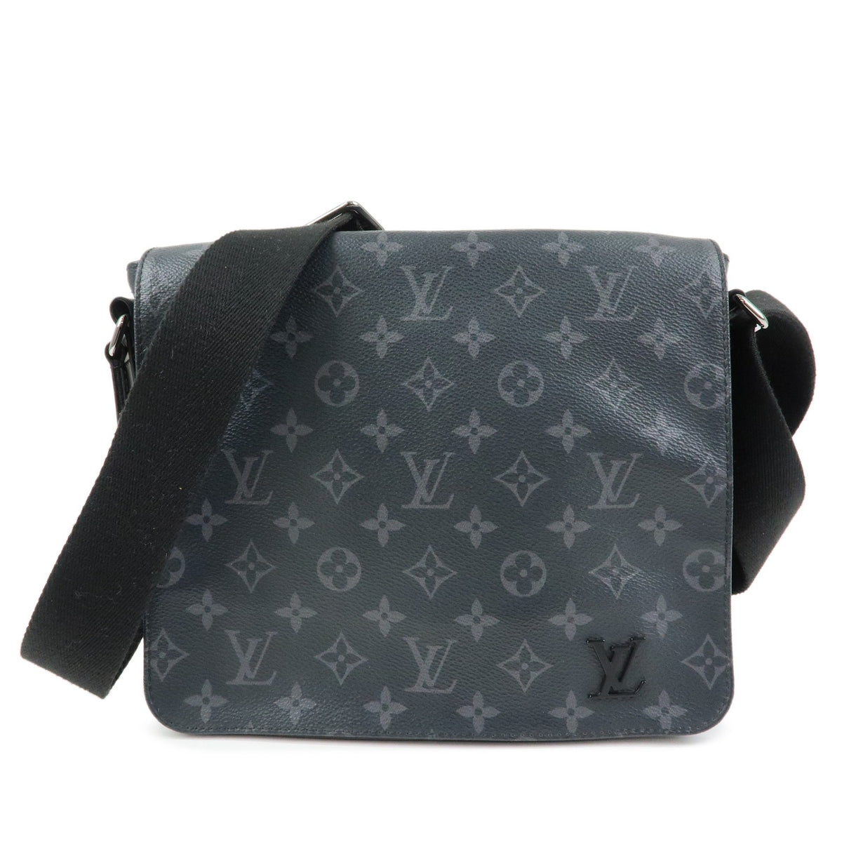 Louis Vuitton District Messenger Monogram Eclipse Canvas Gray Canvas Handbag (Pre-Owned)