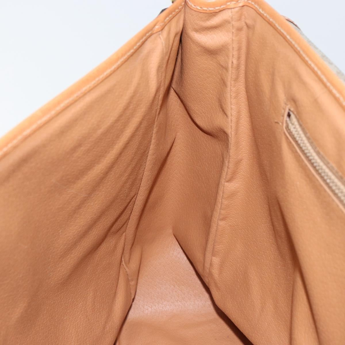 Celine Macadam Shoulder Pvc Leather Beige Canvas Bag (Pre-Owned)
