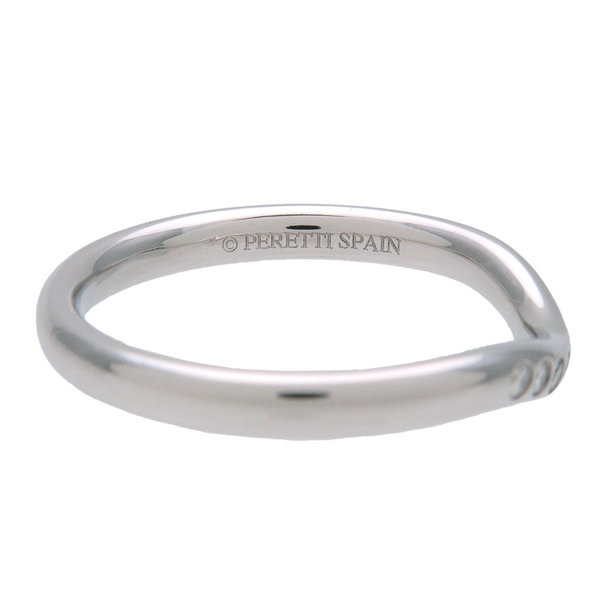 Tiffany & Co. Elsa Peretti Curved Wedding Band Platinum With Diamonds Silver Platinum Ring Jewelry (Pre-Owned)