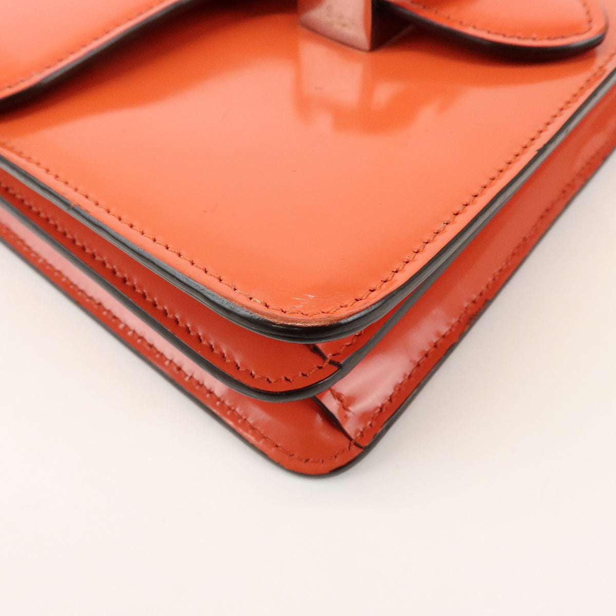 Gucci Interlocking Patent Orange Patent_Leather Shoulder Bag Bag (Pre-Owned)