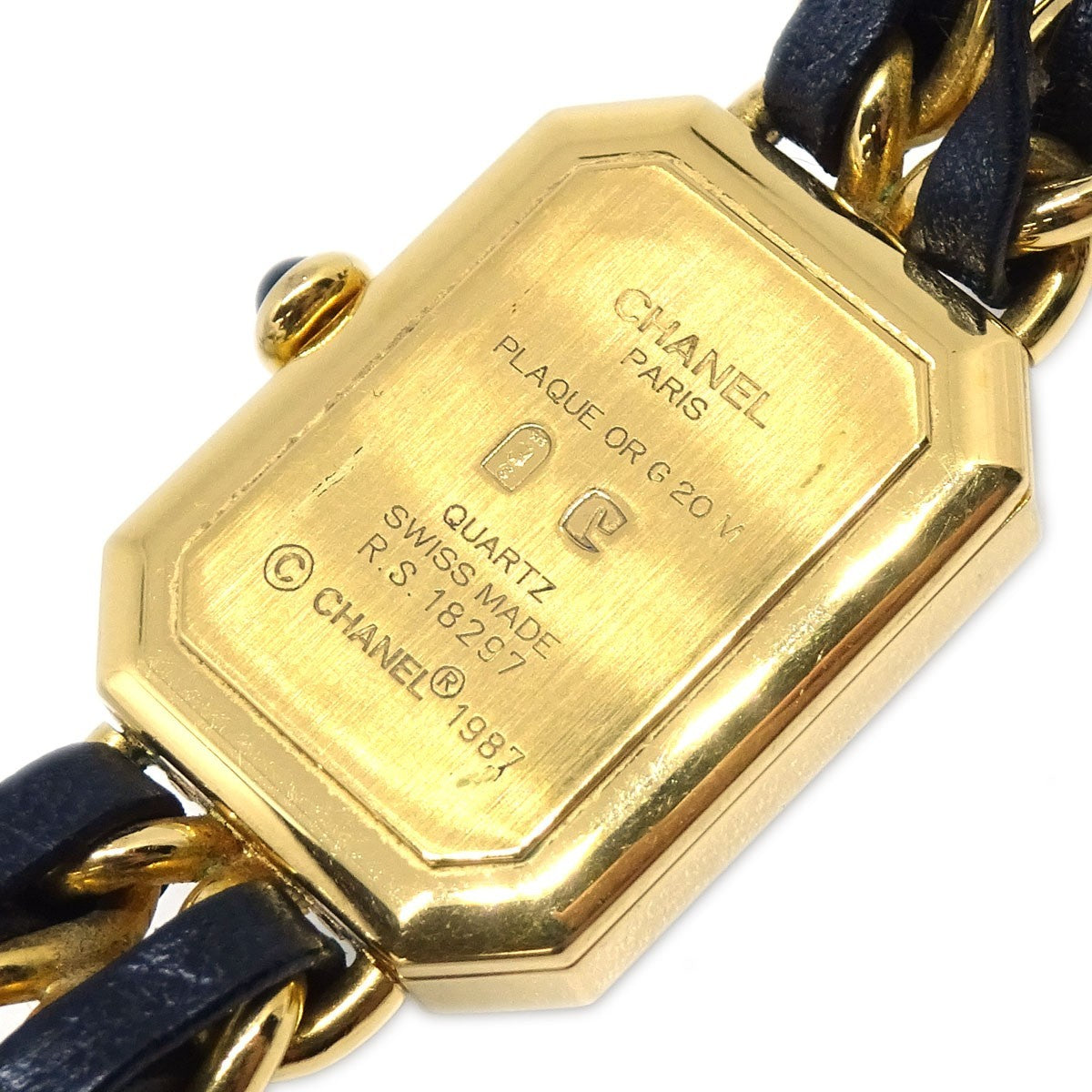 Chanel Premiere Rock Quartz Plated Metal And Leather Watch (Pre-Owned)