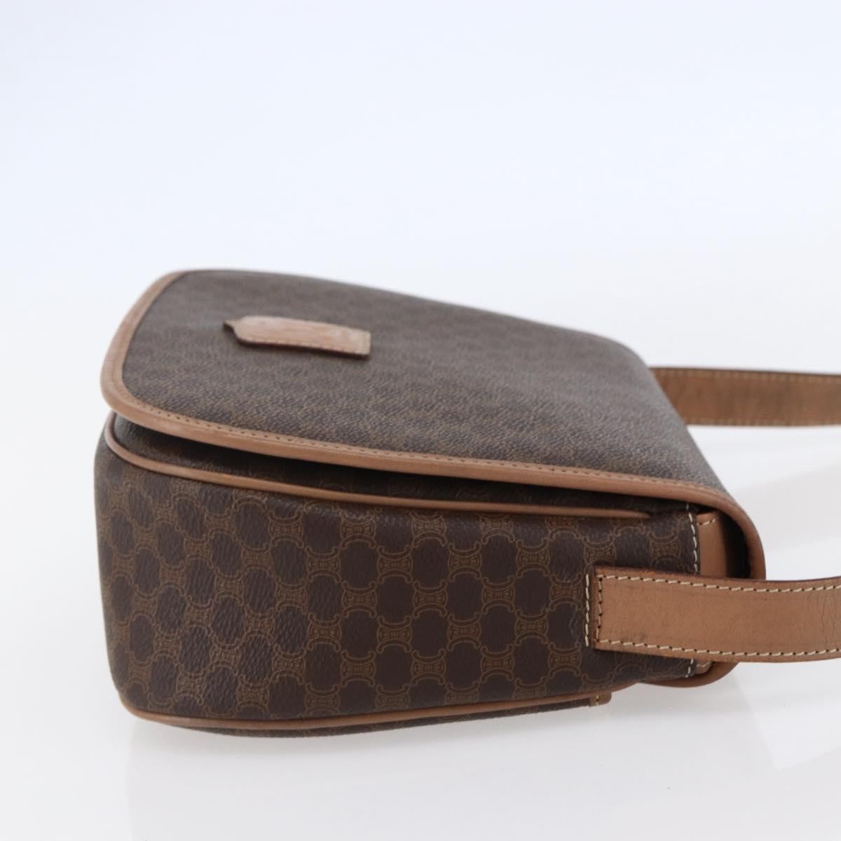 Celine Macadam Shoulder Pvc Leather Brown Canvas Shoulder Bag Bag (Pre-Owned)