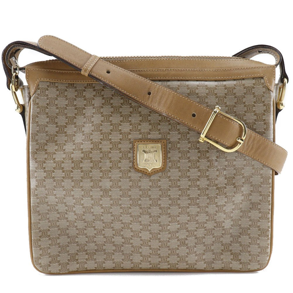 Celine Macadam Shoulder Pvc Leather Beige Pvc Shoulder Bag Bag (Pre-Owned)