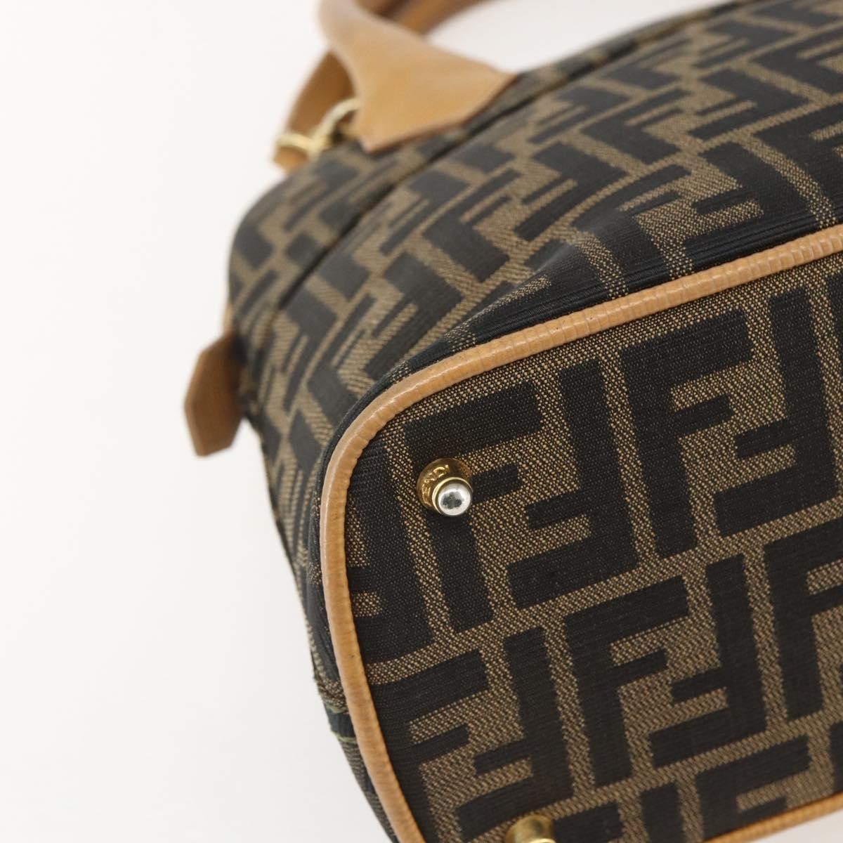 Fendi Vintage Zucca Zucca Brown Canvas Handbag (Pre-Owned)