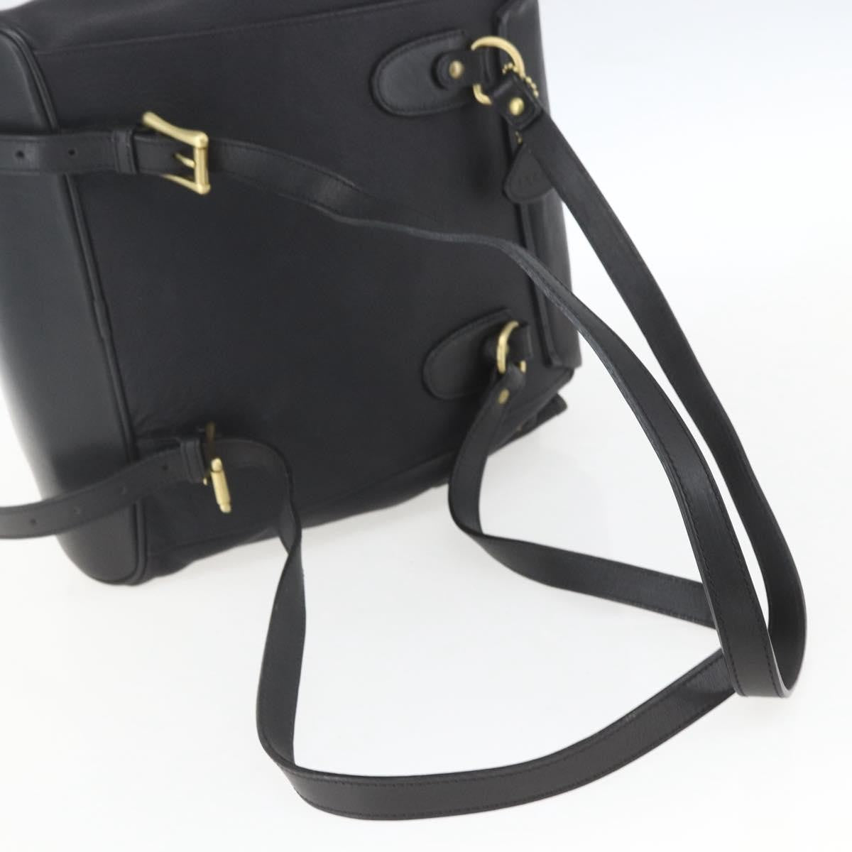 Bally Vintage Leather Black Leather Backpack Bag (Pre-Owned)