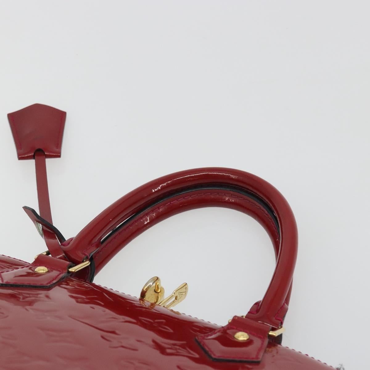 Louis Vuitton Alma Monogram Vernis Red Patent_Leather Handbag (Pre-Owned)