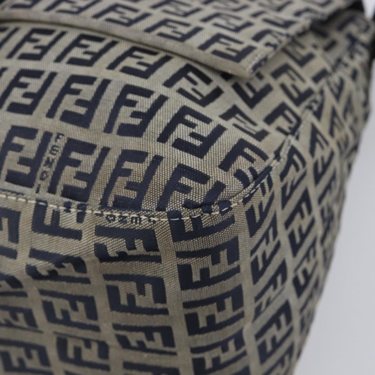 Fendi Zucchino Mamma Baguette Canvas Navy Canvas Shoulder Bag Bag (Pre-Owned)