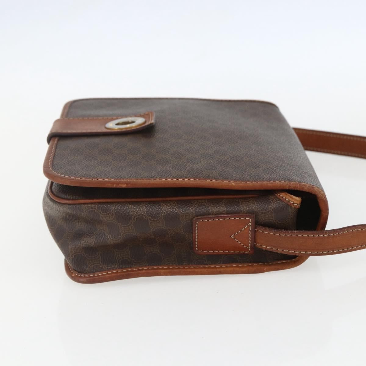 Celine Macadam Shoulder Pvc Leather Brown Pvc Shoulder Bag Bag (Pre-Owned)