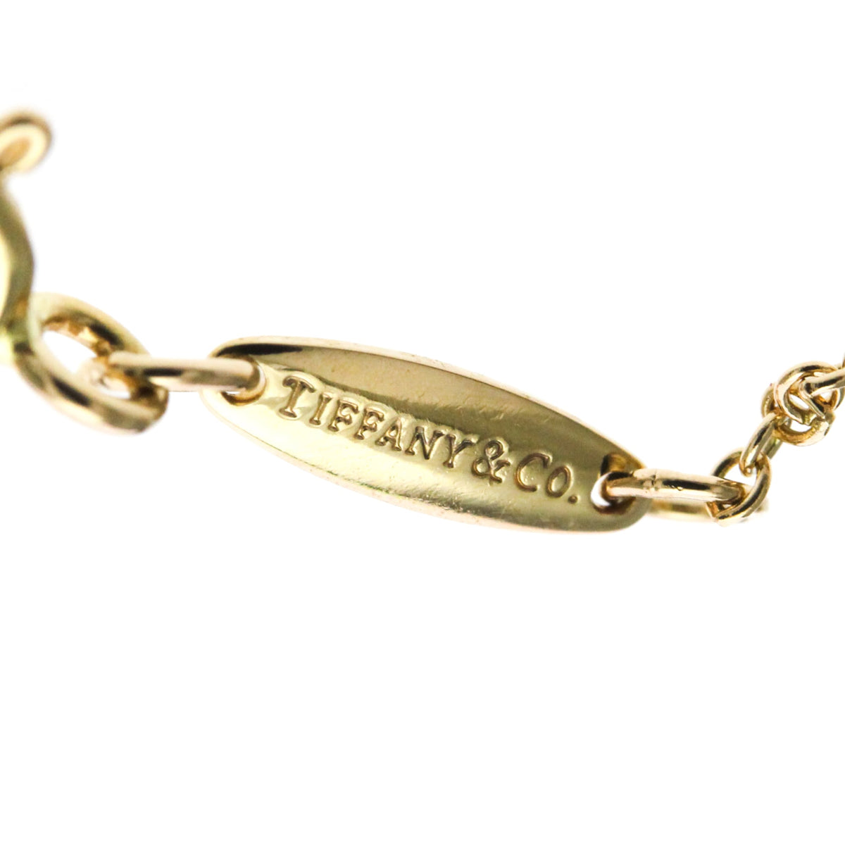 Tiffany & Co. Elsa Peretti Diamonds By The Yard Pendant 18K Rose Gold And Diamond Gold Pink_Gold Necklace Jewelry (Pre-Owned)