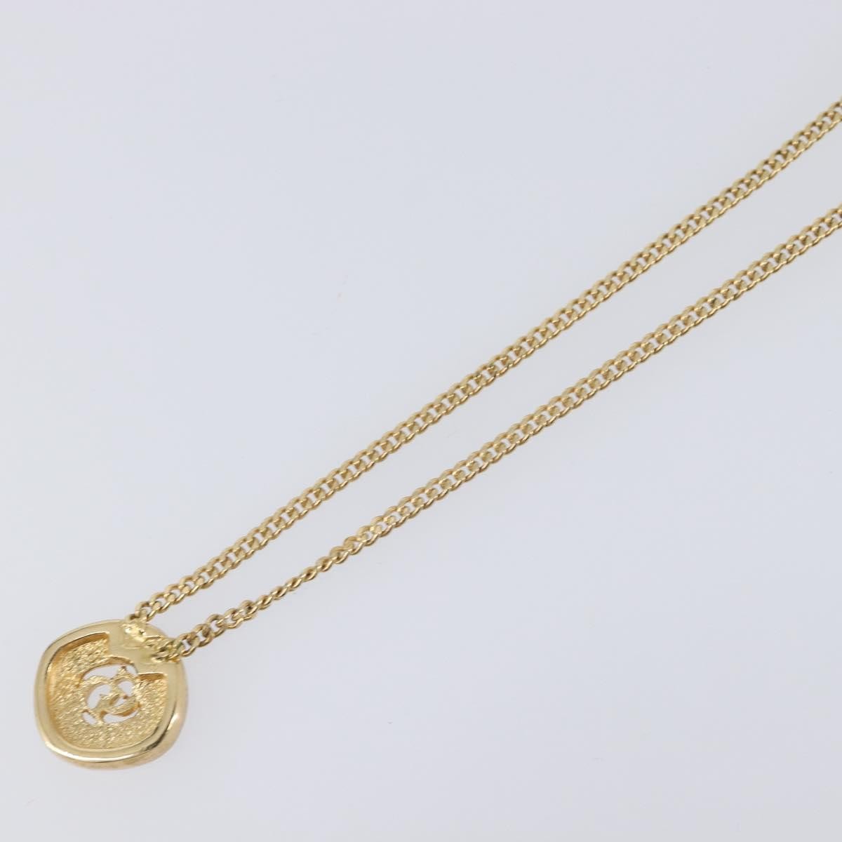 Christian Dior Cd Cube Charms Pendant Metal With Crystals Gold Metal Necklace Jewelry (Pre-Owned)
