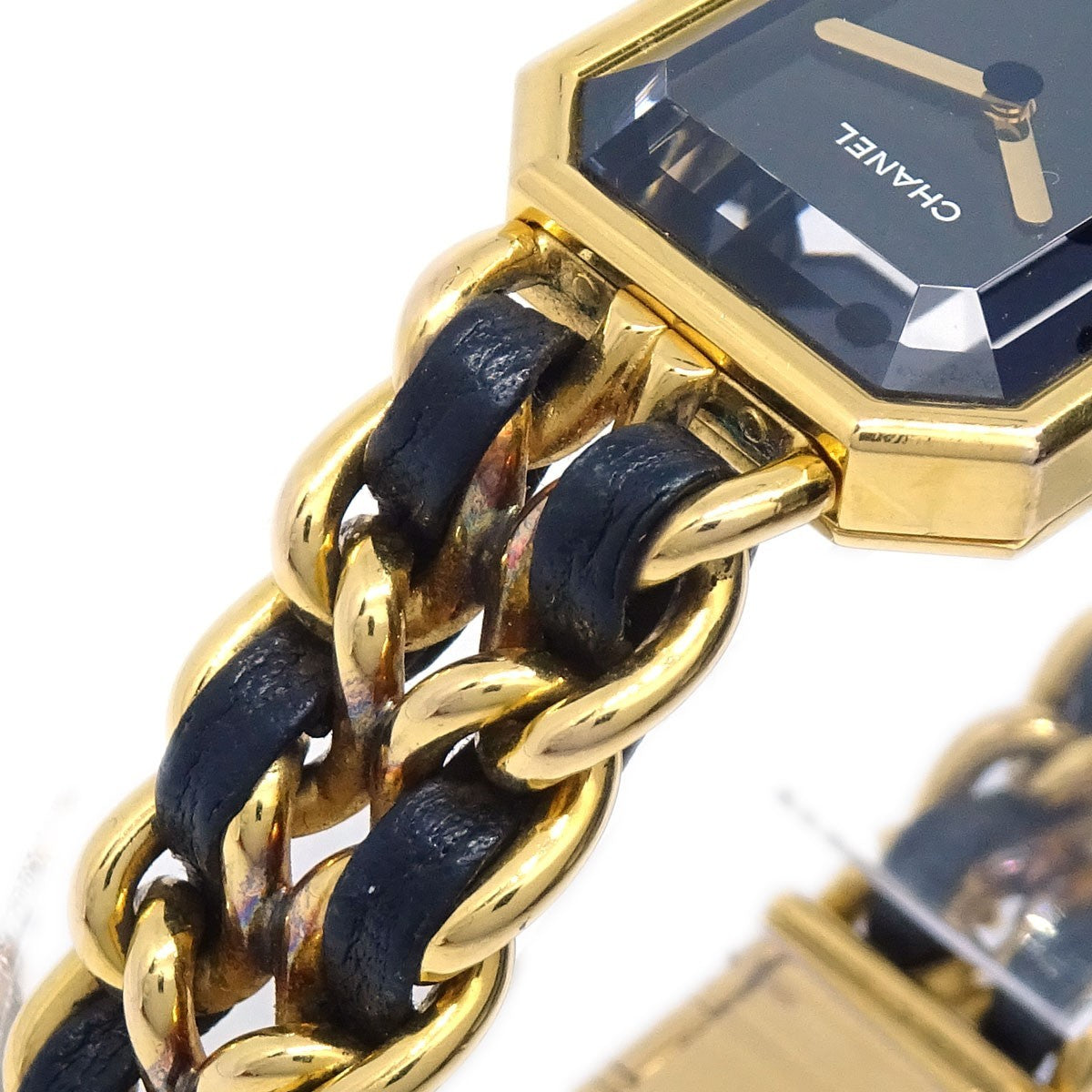 Chanel Premiere Rock Quartz Plated Metal And Leather Watch (Pre-Owned)