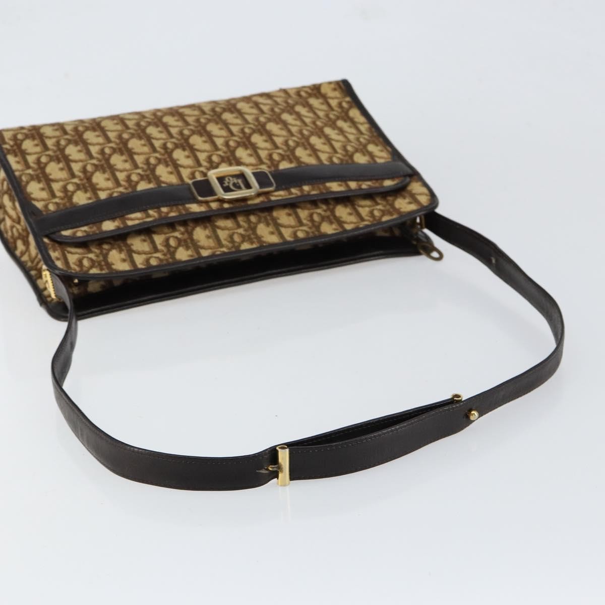 Christian Dior Trotter Shoulder Canvas Beige Canvas Shoulder Bag Bag (Pre-Owned)