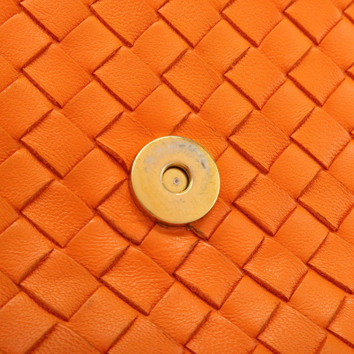 Bottega Veneta Olimpia Intrecciato Nappa Orange Leather Crossbody Bag Bag (Pre-Owned)