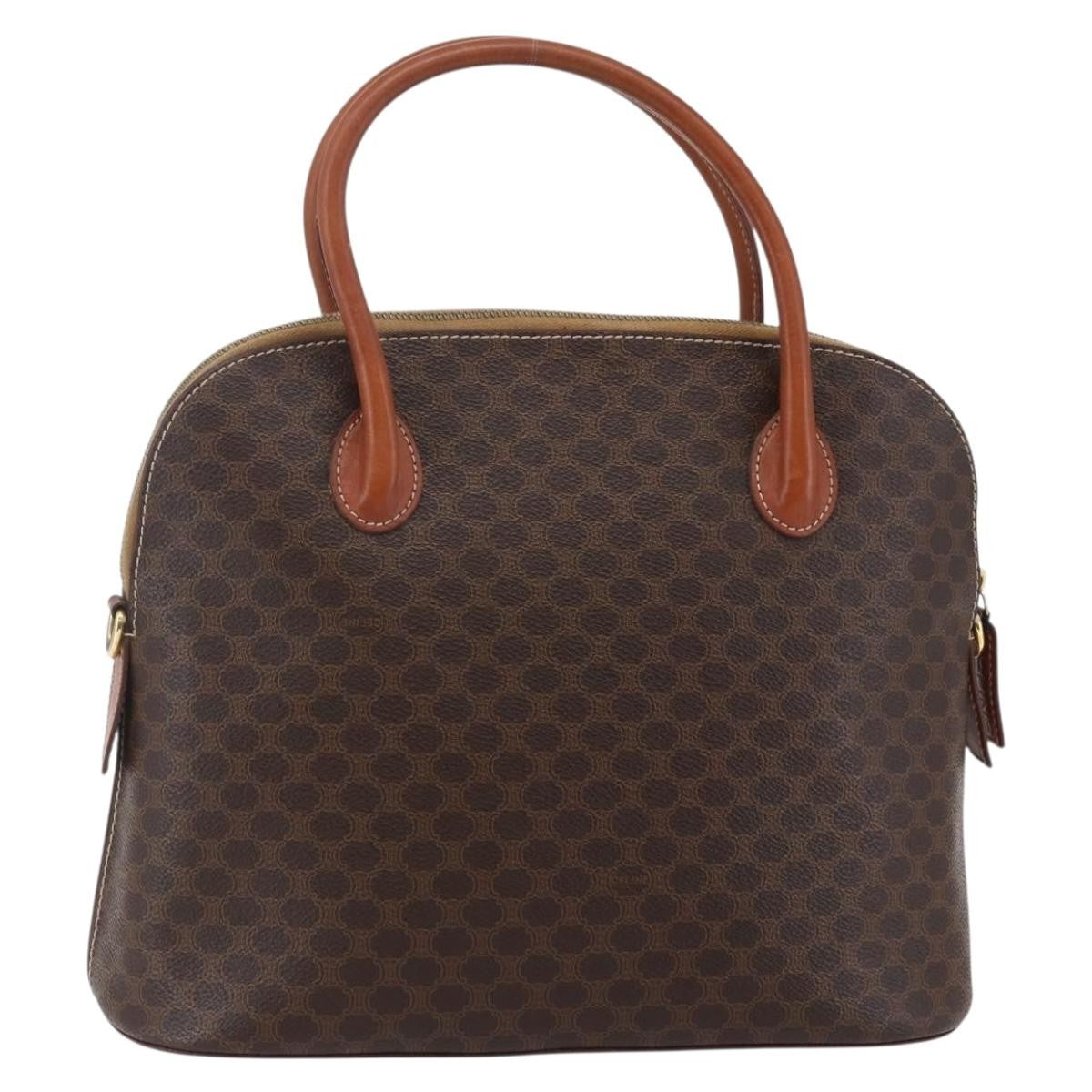 Celine Vintage Macadam Canvas Brown Canvas Handbag (Pre-Owned)