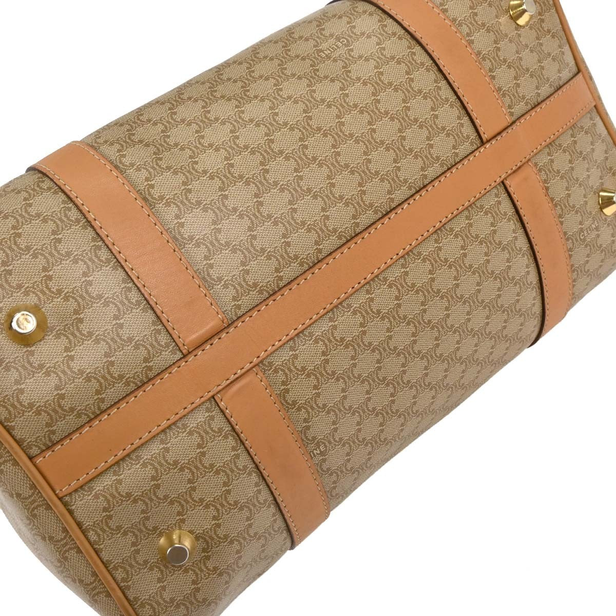 Celine Vintage Duffle Canvas And Leather Beige Pvc Travel Bag Bag (Pre-Owned)