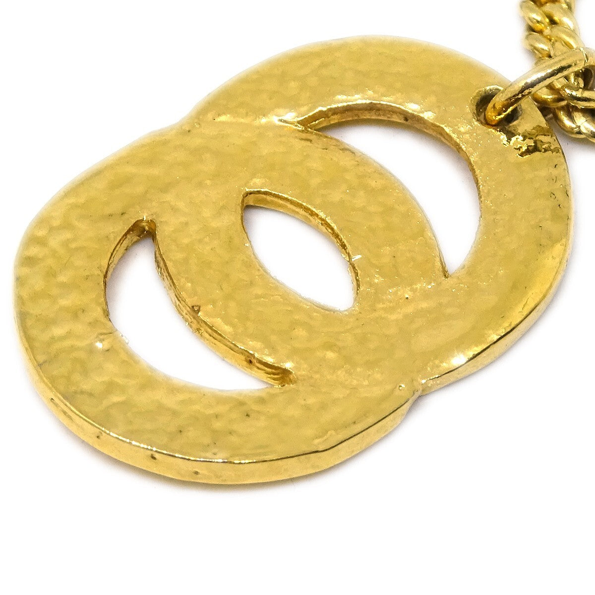 Celine Vintage Logo Circle Pendant Metal Gold Gold_Plated Necklace Jewelry (Pre-Owned)
