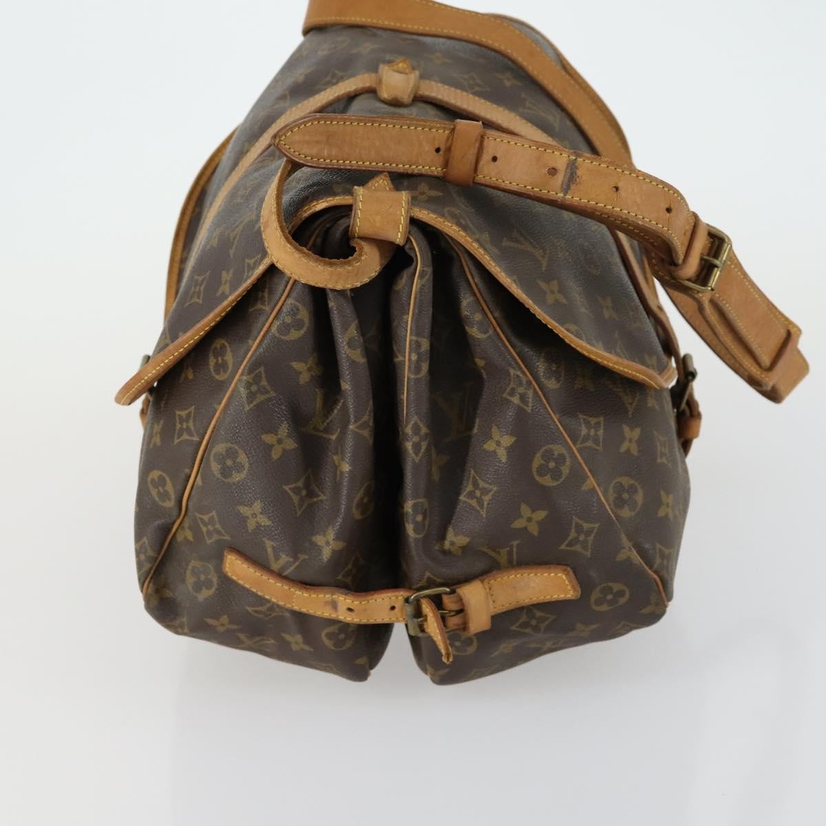 Louis Vuitton Saumur Monogram Canvas Brown Canvas Shoulder Bag Bag (Pre-Owned)