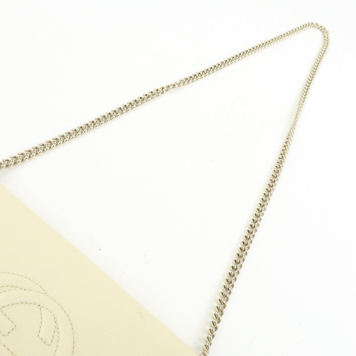 Gucci Soho Chain Leather White Leather Crossbody Bag Bag (Pre-Owned)
