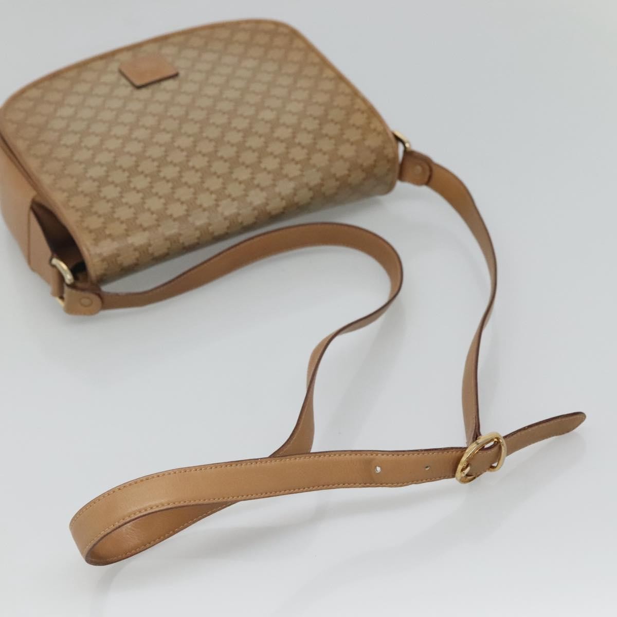 Celine Vintage Macadam Canvas And Leather Beige Canvas Shoulder Bag Bag (Pre-Owned)