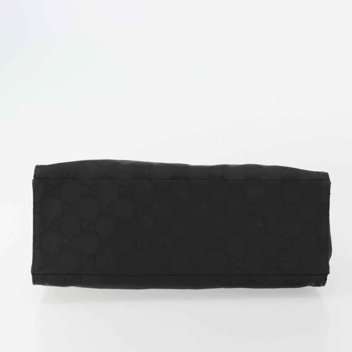 Gucci Vintage Bamboo Handle Tote Gg Canvas Black Canvas Tote Bag Bag (Pre-Owned)
