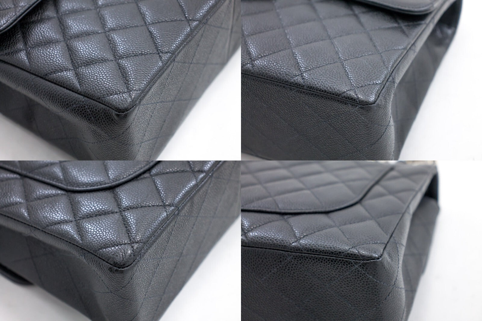 Chanel Vintage Classic Single Flap Quilted Caviar Black Calfskin Shoulder Bag Bag (Pre-Owned)