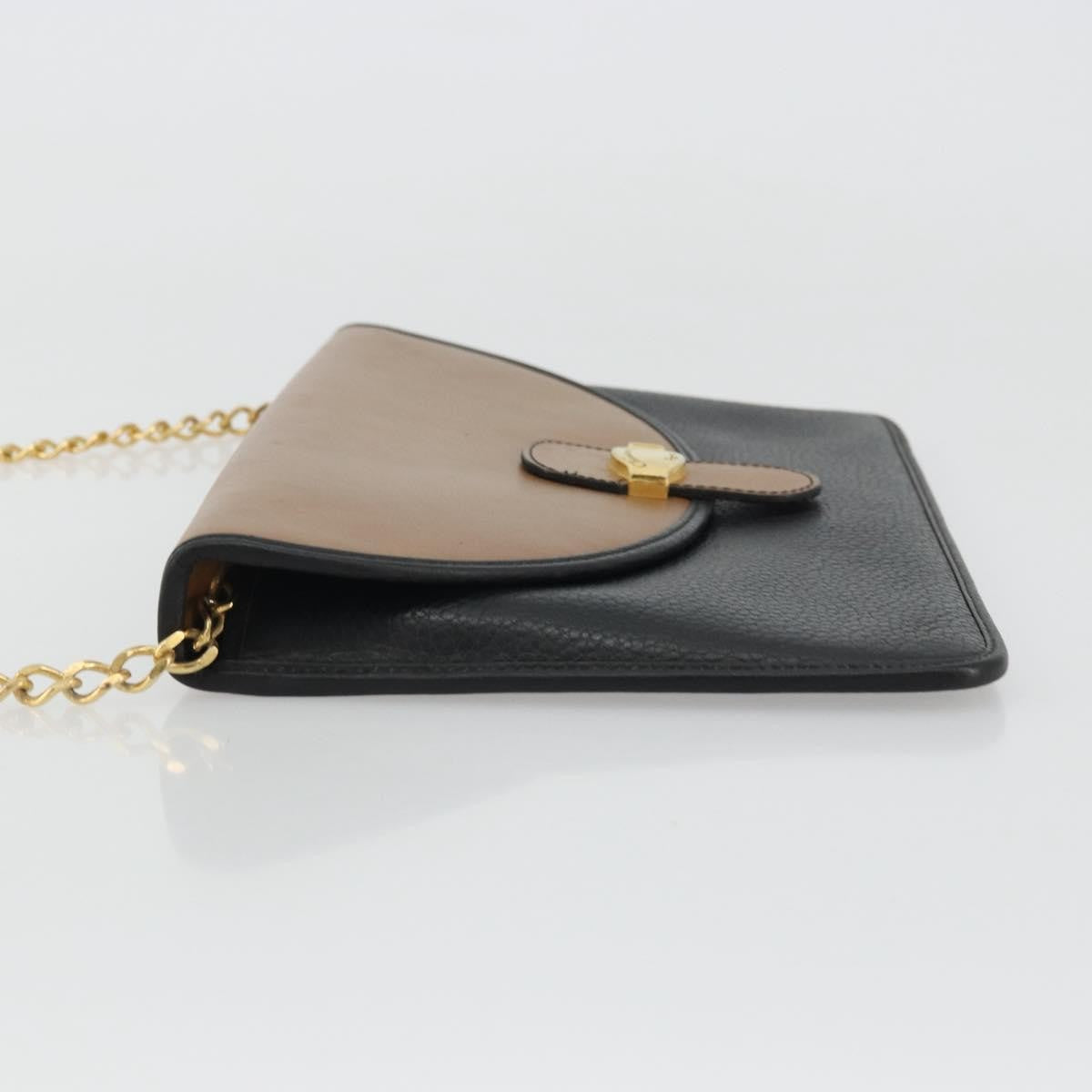 Christian Dior Flap Shoulder Leather Black Leather Shoulder Bag Bag (Pre-Owned)