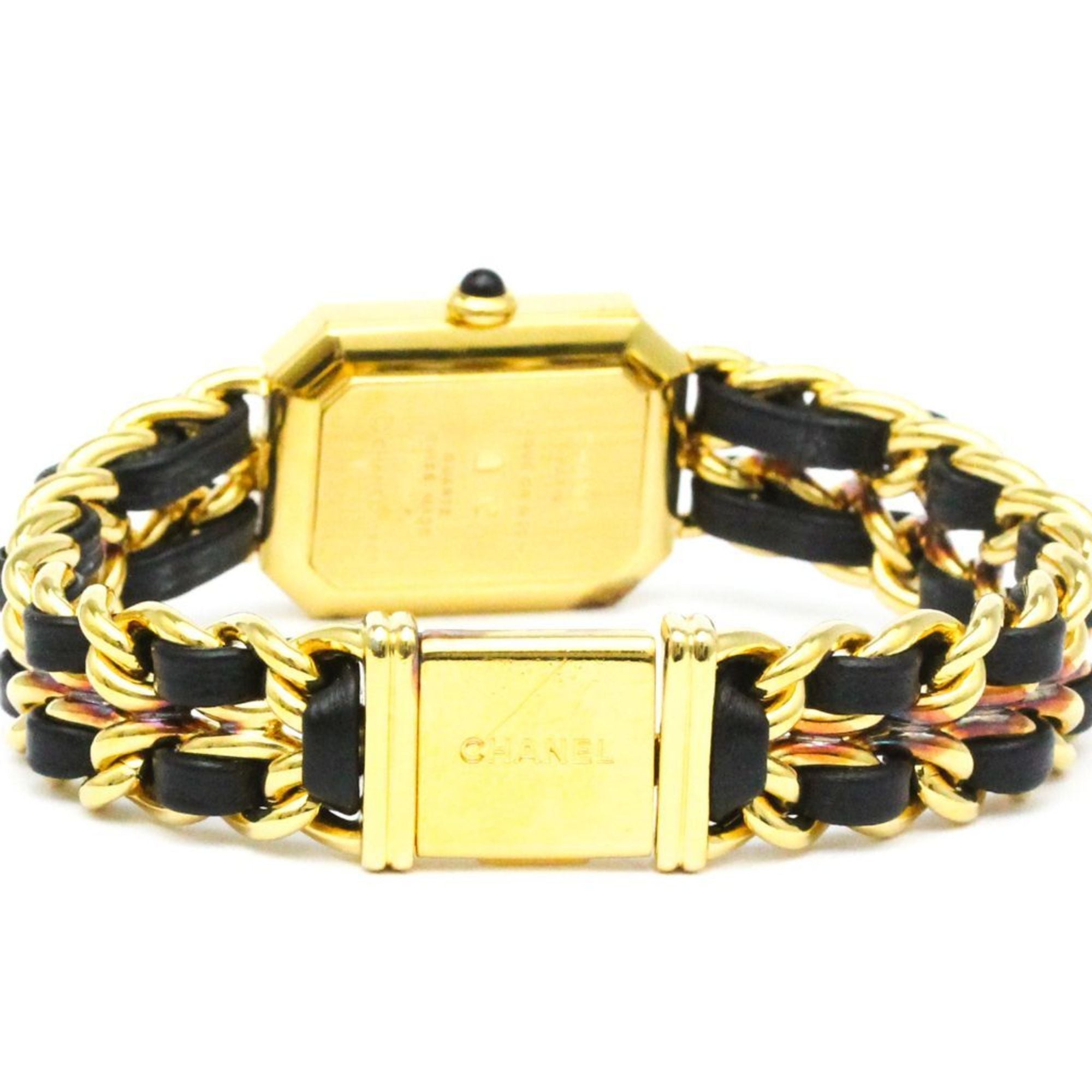 Chanel Premiere Rock Quartz Plated Metal And Leather Watch (Pre-Owned)