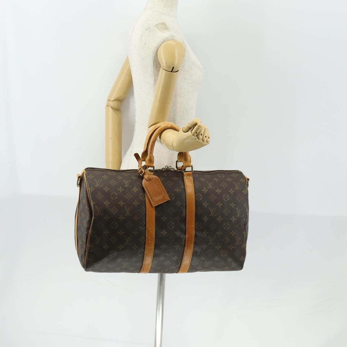 Louis Vuitton Keepall Bandouliere Monogram Canvas Brown Canvas Travel Bag Bag (Pre-Owned)