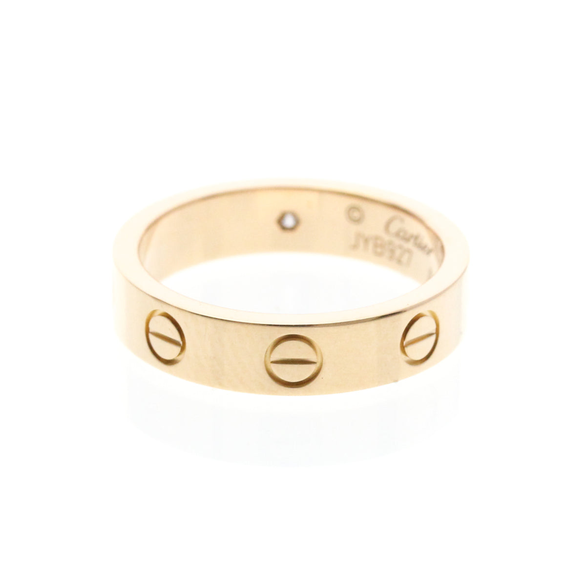 Cartier Love Wedding Band 1 Diamond 18K Rose Gold With Diamond Gold Pink_Gold Ring Jewelry (Pre-Owned)