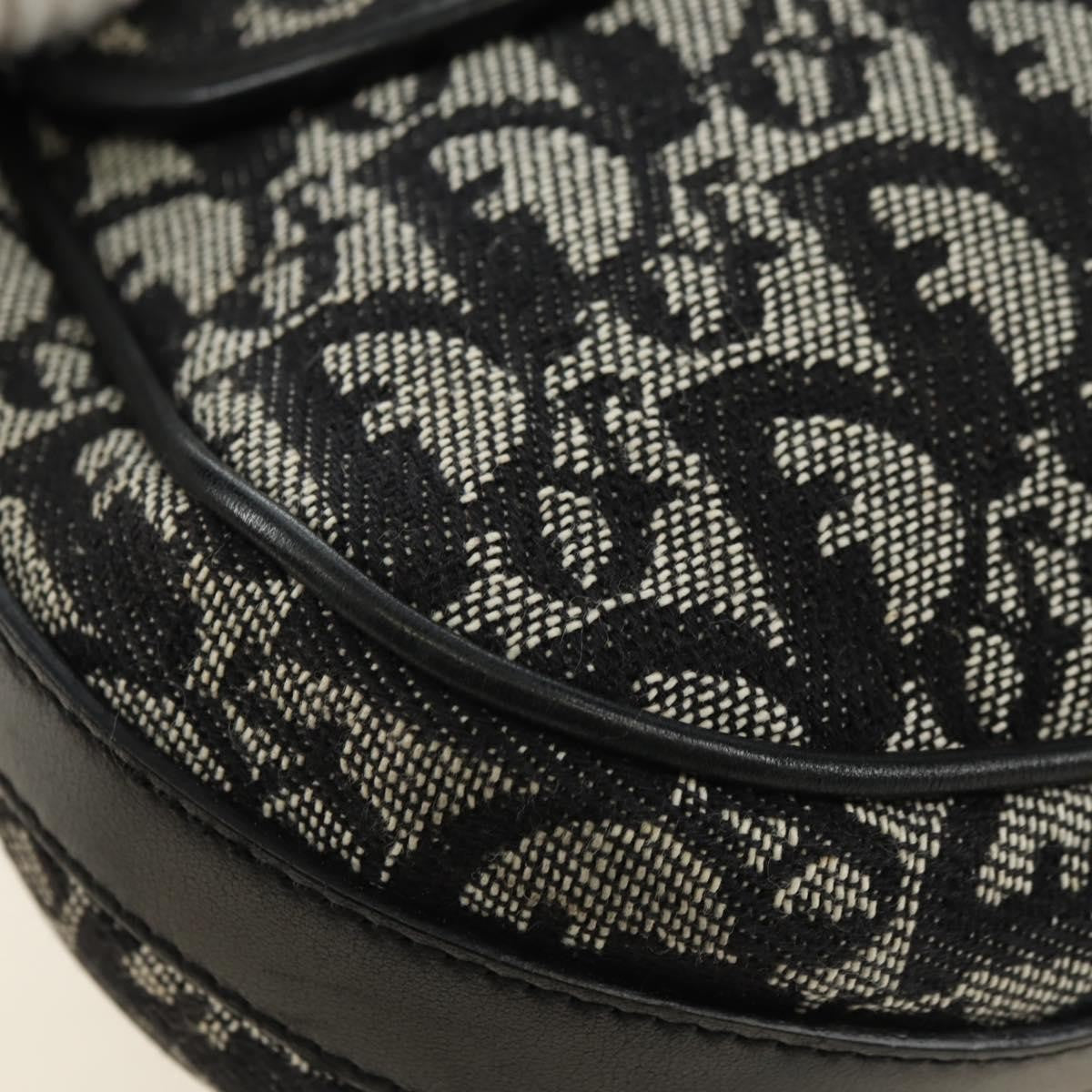 Christian Dior Vintage Cd Flap Messenger Diorissimo Canvas Black Canvas Shoulder Bag Bag (Pre-Owned)