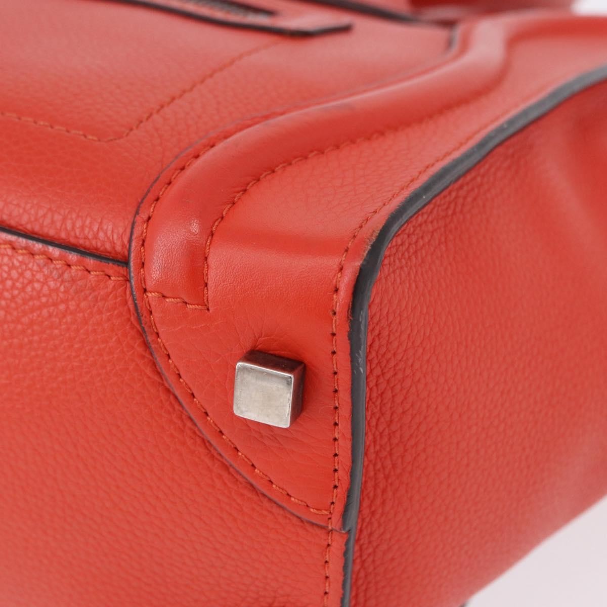 Celine Luggage Smooth Leather Red Leather Handbag (Pre-Owned)
