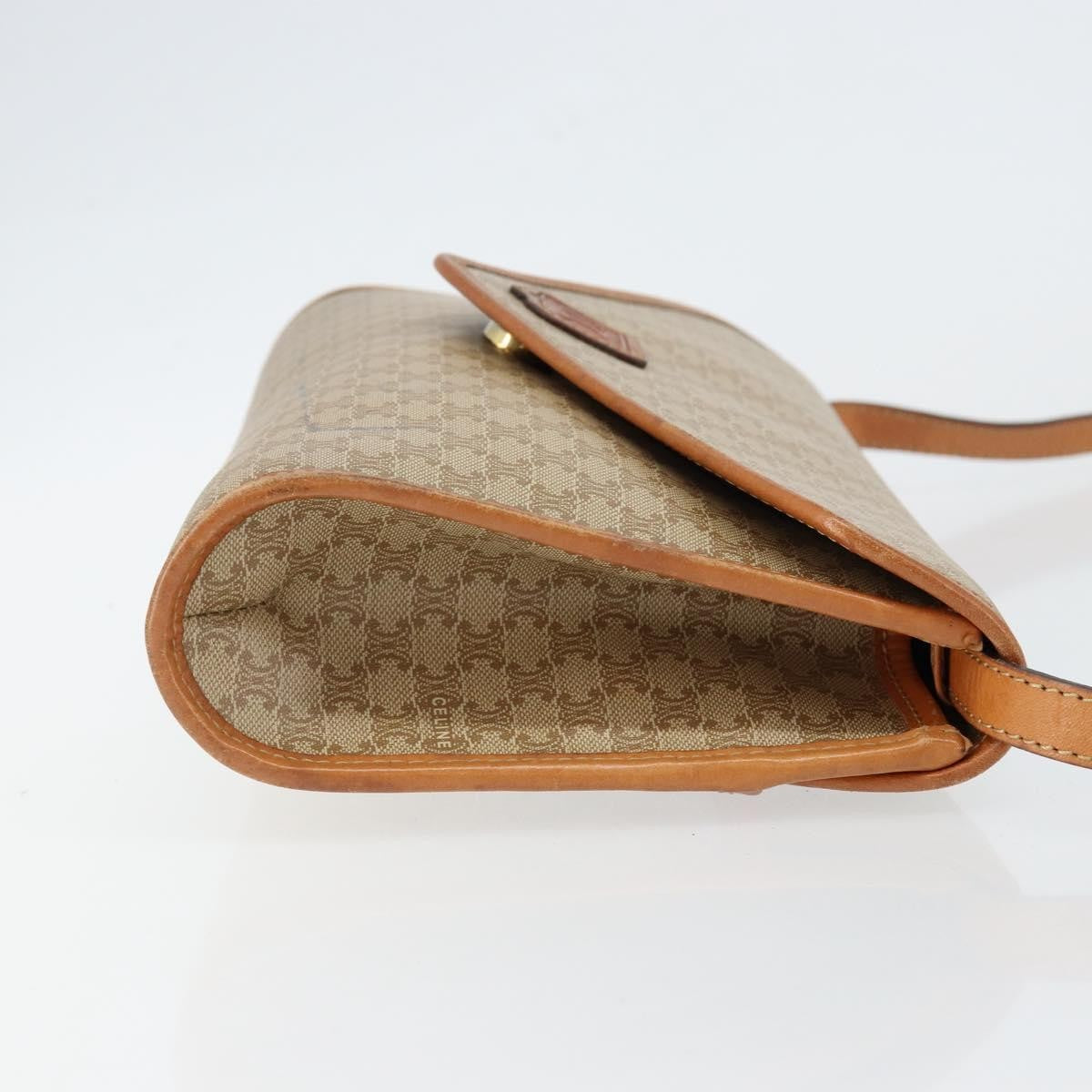 Celine Vintage Macadam Canvas And Leather Beige Canvas Shoulder Bag Bag (Pre-Owned)