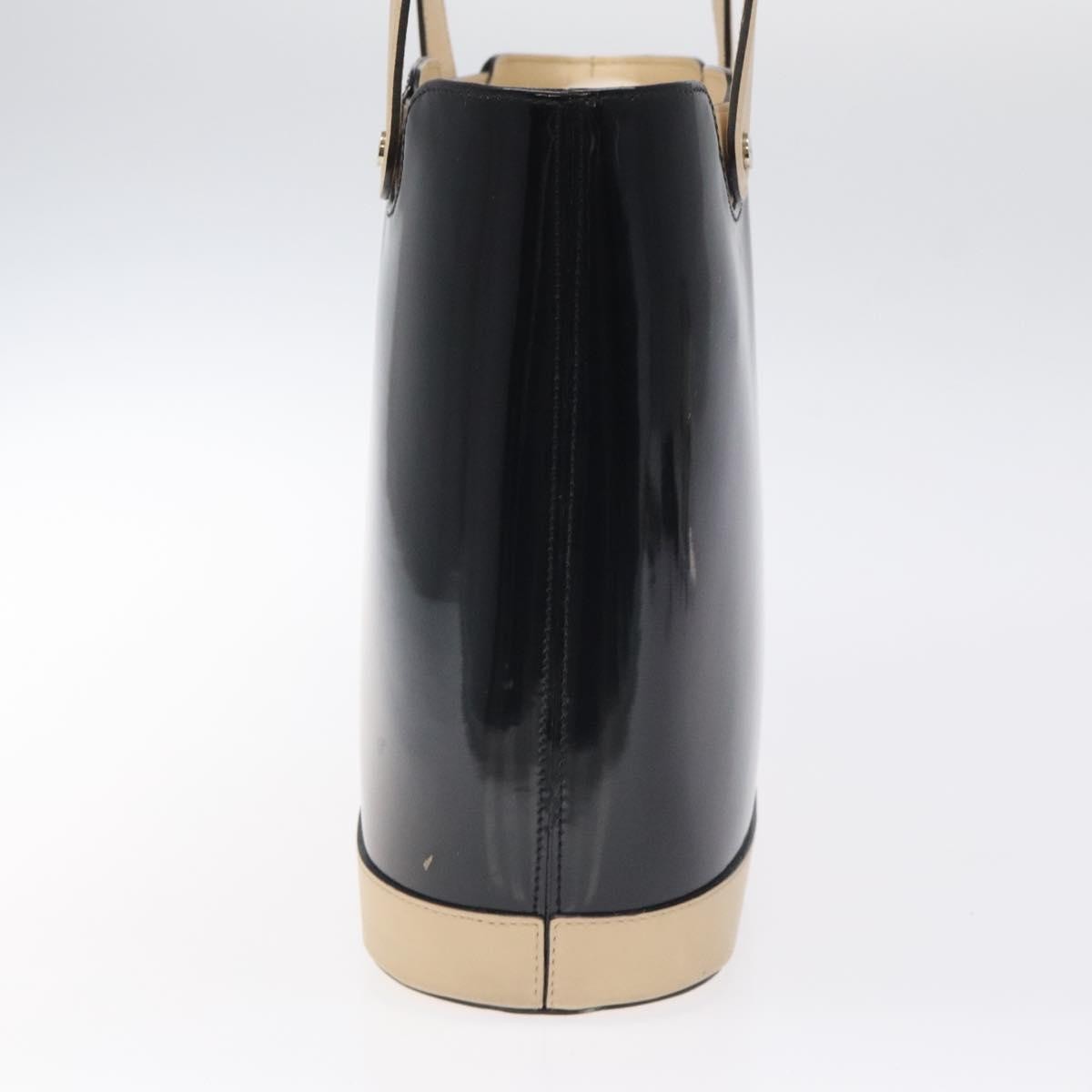 Salvatore Ferragamo Vintage Patent Leather Black Patent_Leather Tote Bag Bag (Pre-Owned)