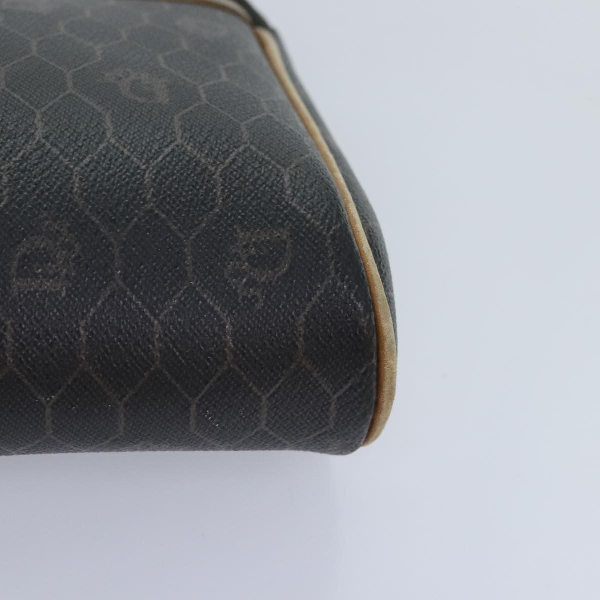 Christian Dior Vintage Honeycomb Zip Canvas And Leather Black Canvas Clutche & Pouche Bag (Pre-Owned)