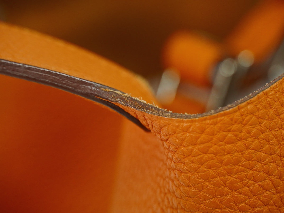 Hermes Picotin Lock Togo Orange Leather Handbag (Pre-Owned)