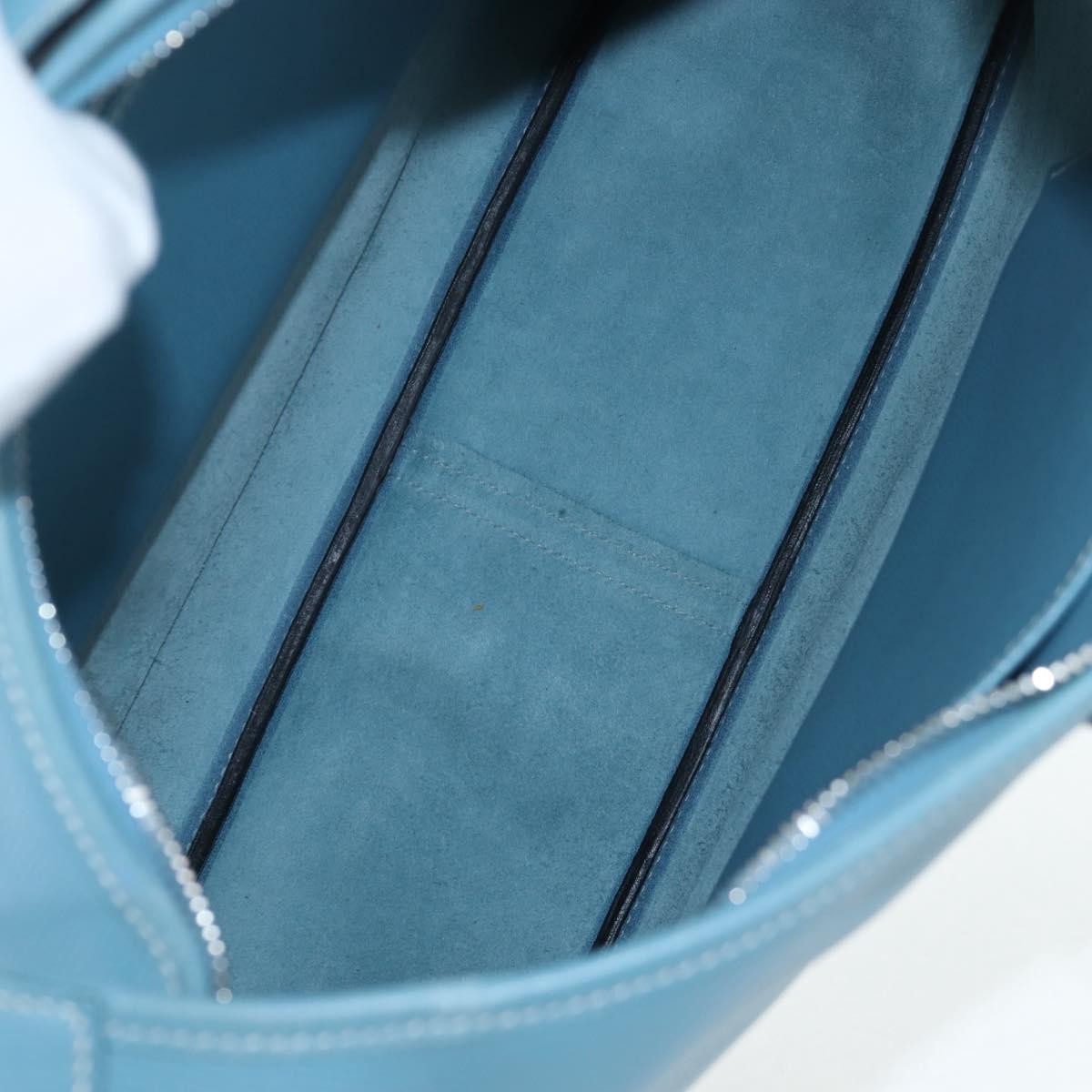 Hermes Trim Clemence Blue Leather Shoulder Bag Bag (Pre-Owned)