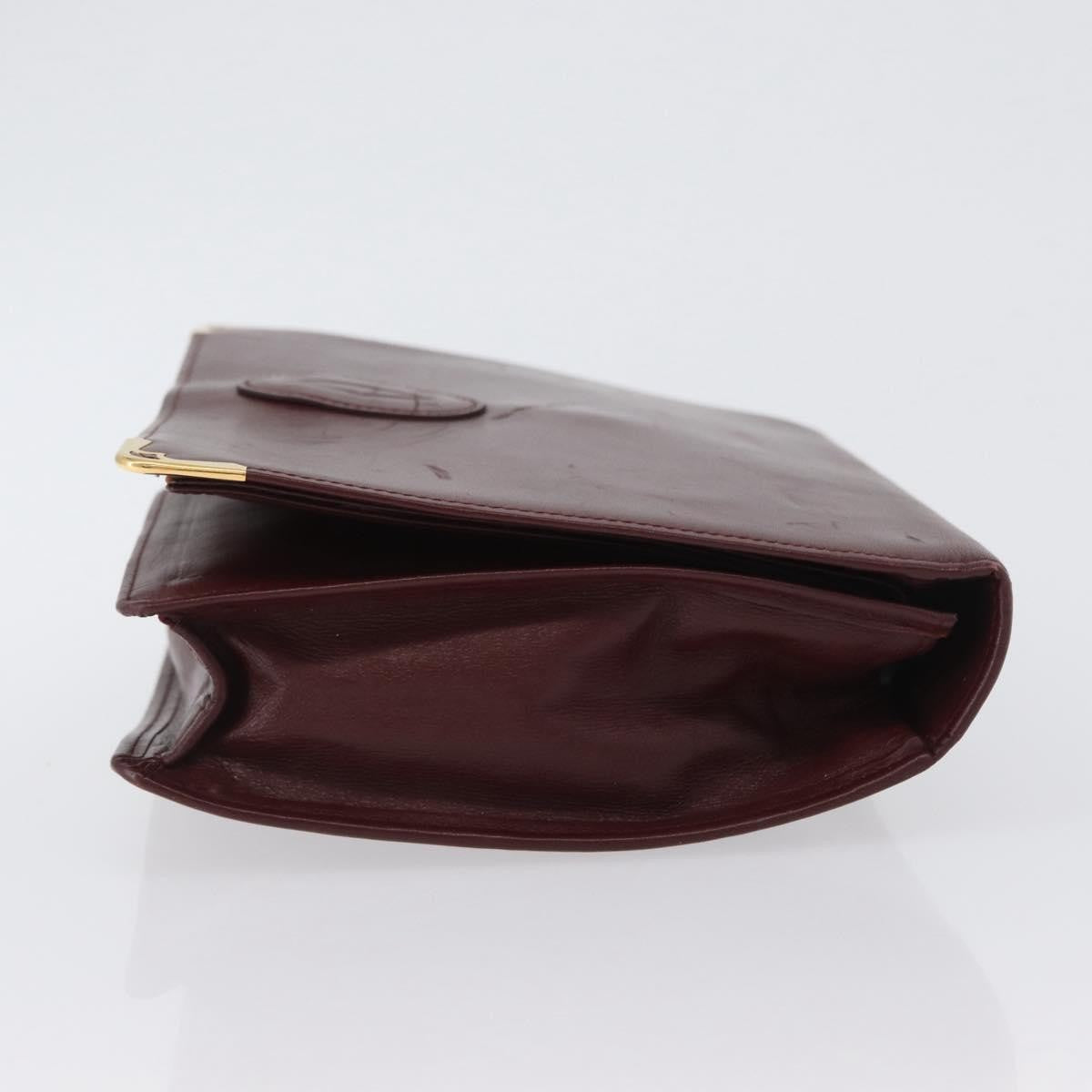 Cartier Must De Cartier Clutch Leather Burgundy Leather Clutche & Pouche Bag (Pre-Owned)