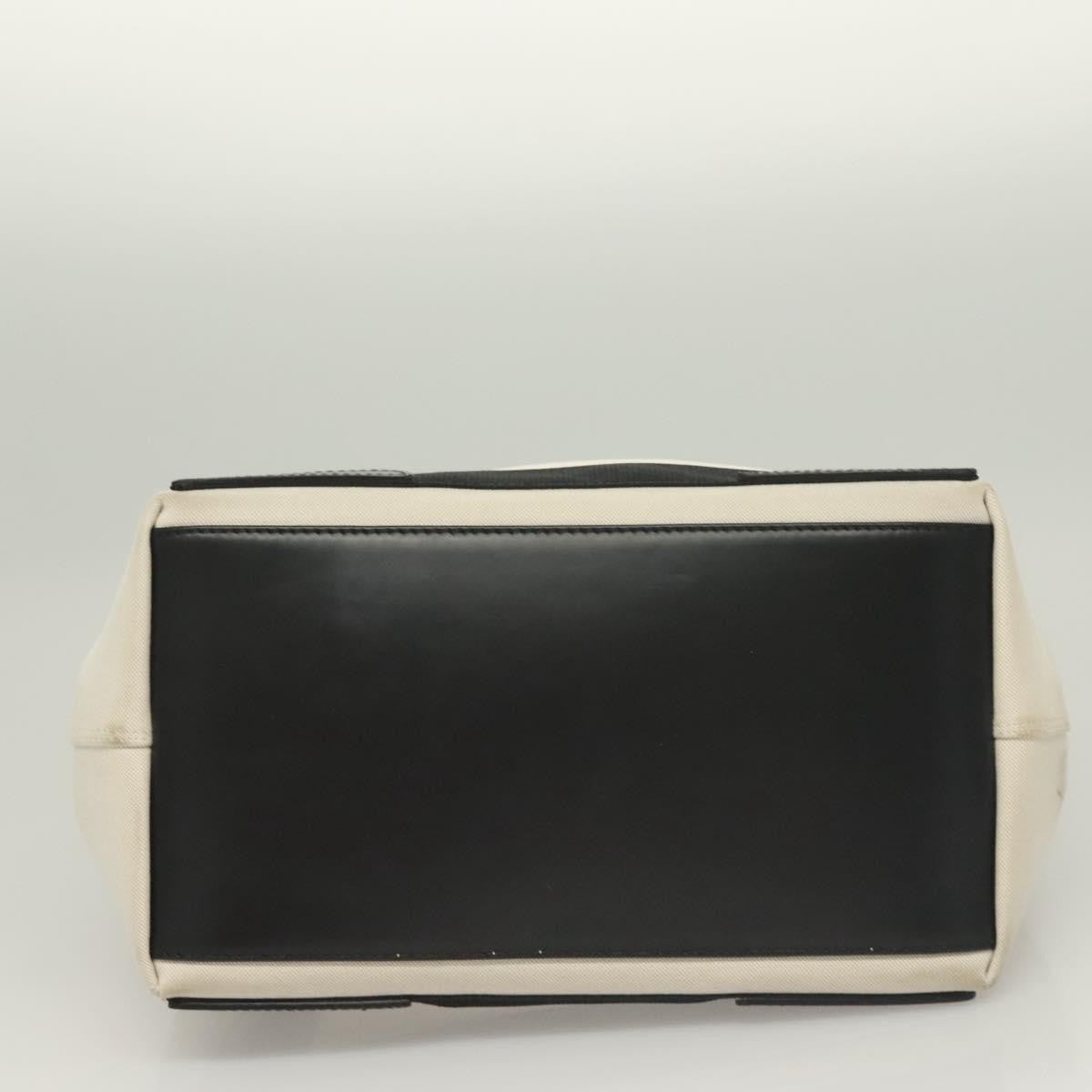 Balenciaga Navy Cabas Canvas With Leather White Canvas Tote Bag Bag (Pre-Owned)